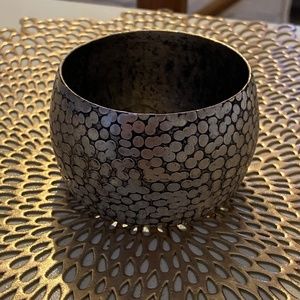 Wide metal bangle bracelet